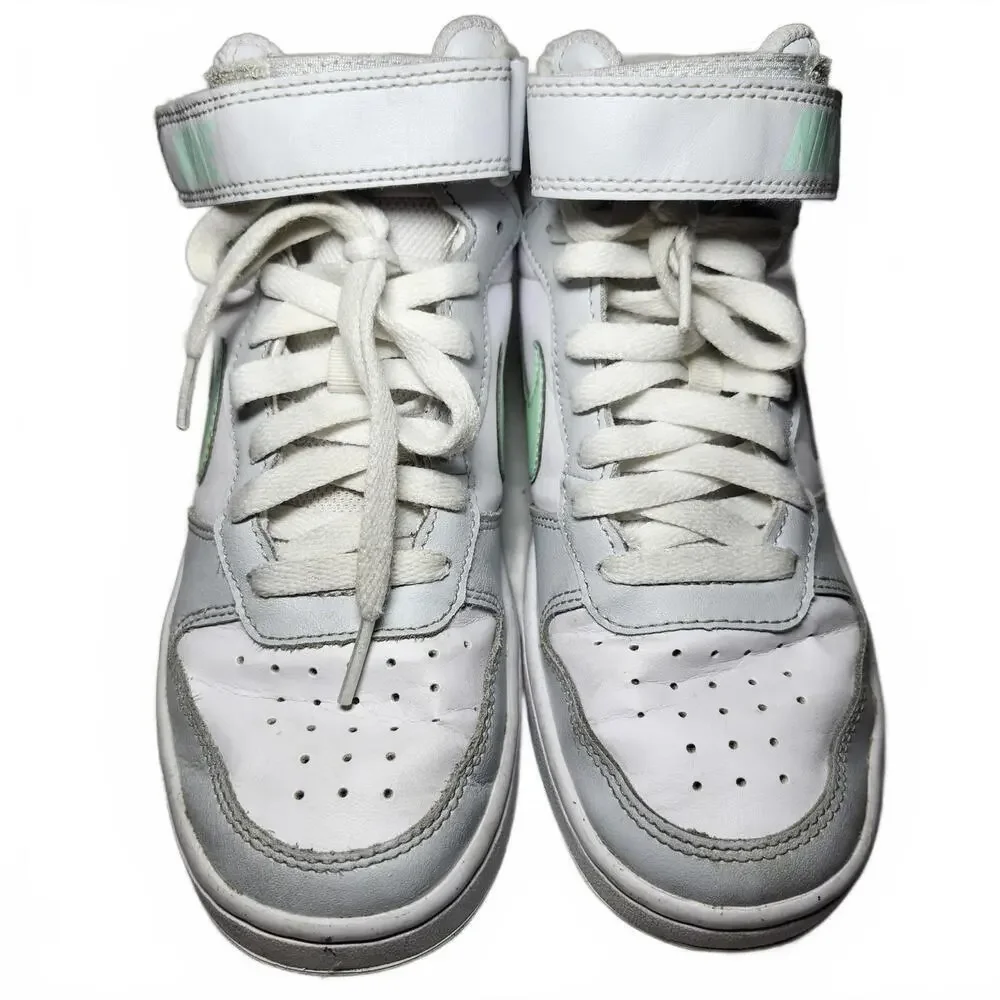 NIKE COURT BOROUGH 2 MID PUREPLATINUM MINT FOAM SHOES SZ.4.5Y
